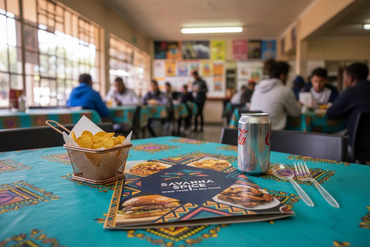 Savanna Spice restaurant brand and menu system